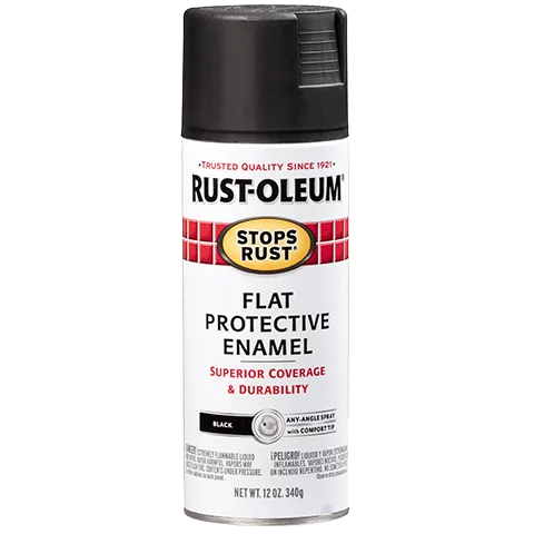12 OZ Stops Rust Protective Enamel Spray Paint - Flat Black