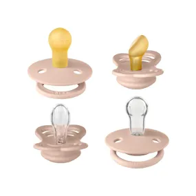 BIBS Try-It Mixed Pacifier Collection - Blush - 4 Pack