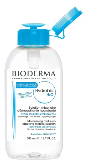 Bioderma Hydrabio H2O Micellar Water Cleansing and Make-Up Removing for Dehydrated Sensitive Skin 16.7 oz. Pump