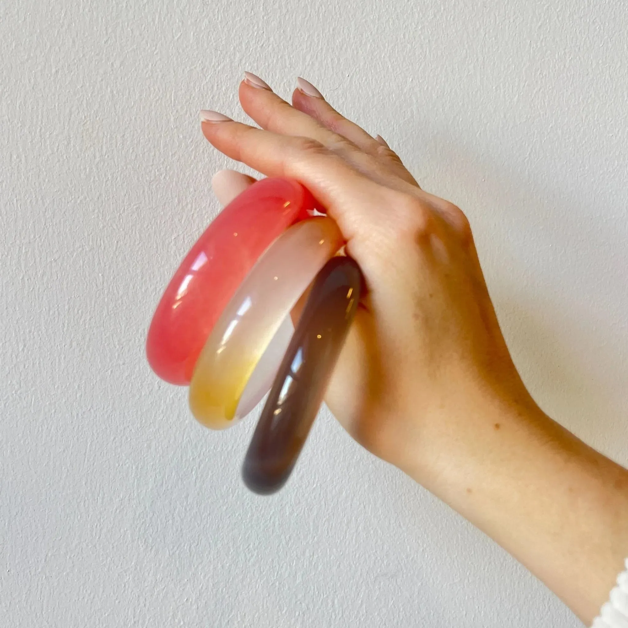 Blush, Pink Jade Stone Bangle