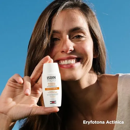 ISDIN Eryfotona Actinica Zinc Oxide and 100% Mineral Sunscreen Broad Spectrum SPF 50 , No White Cast, Suitable for Sensitive Skin, travel-size (1.7 Fl Oz)