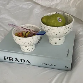 Japanese Ink Splash Ice Cream Cup Cold Drink Porridge Ceramic Bowl