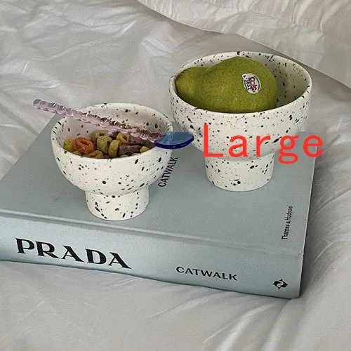 Japanese Ink Splash Ice Cream Cup Cold Drink Porridge Ceramic Bowl