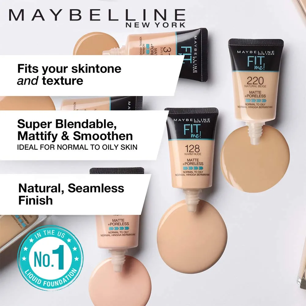 Maybelline New York Fit Me Foundation Tube, 115   Fit Me Compact Powder, 115 | Matte Foundation | Oil Control Compact Powder.