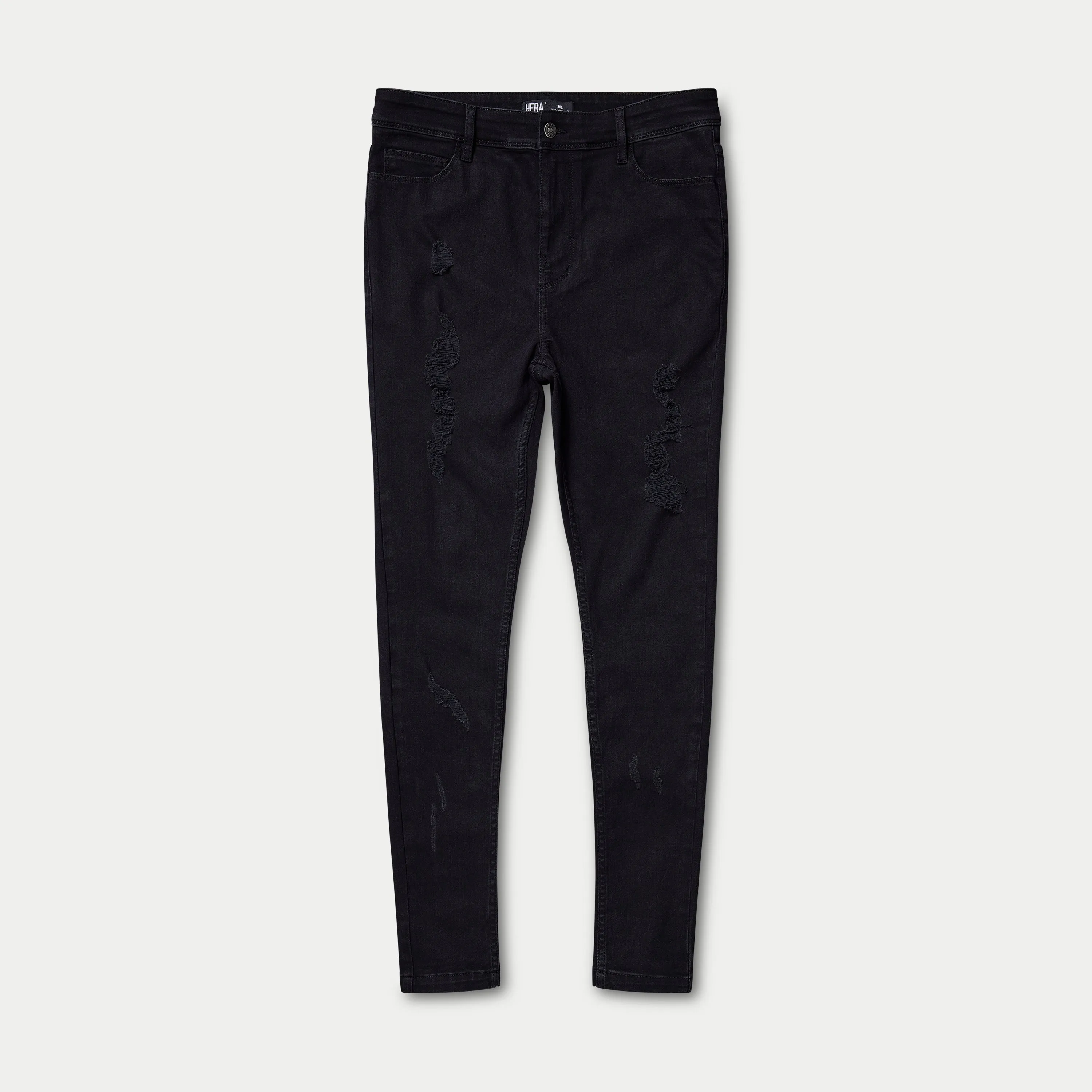 Mens Spray-on Ripped Jean - Black