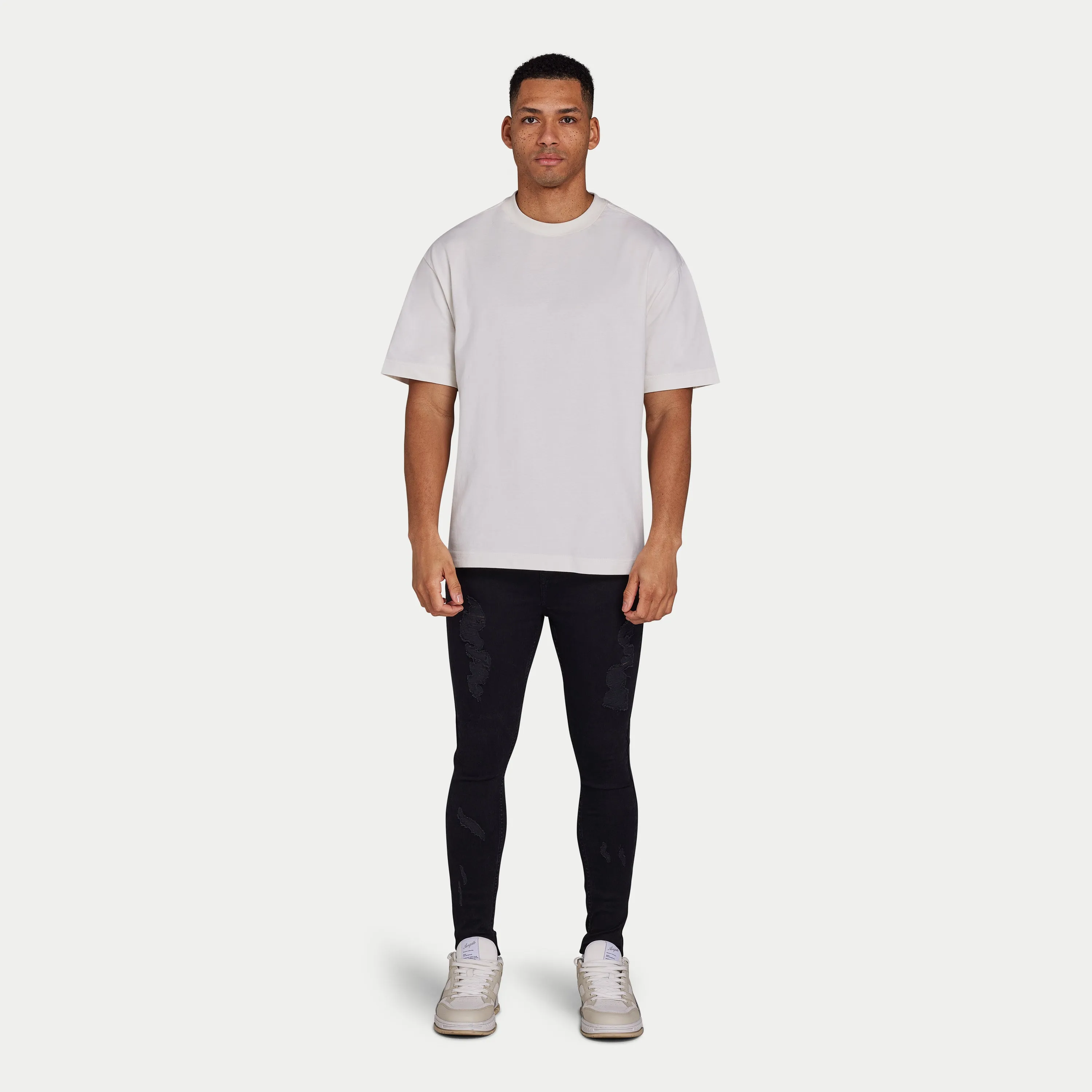 Mens Spray-on Ripped Jean - Black