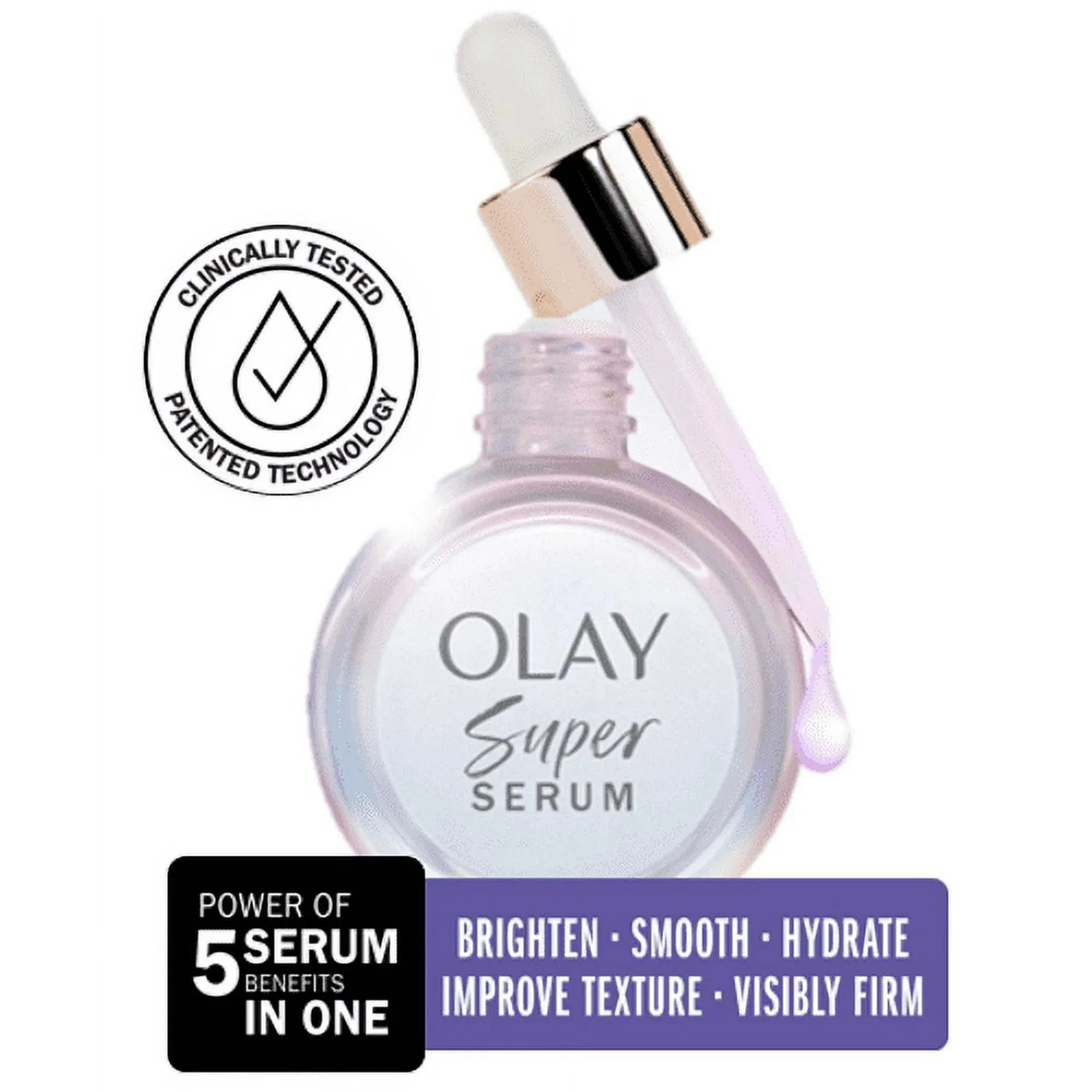 Olay Super Serum 5-in-1 Anti-Aging Face Serum, Smoothing Serum, All Skin Types
