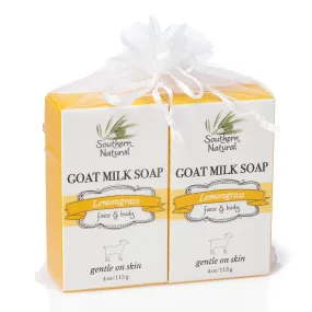 Two Bar Gift Set - Goat Milk Soap, Wooden Dish & Lip Balm