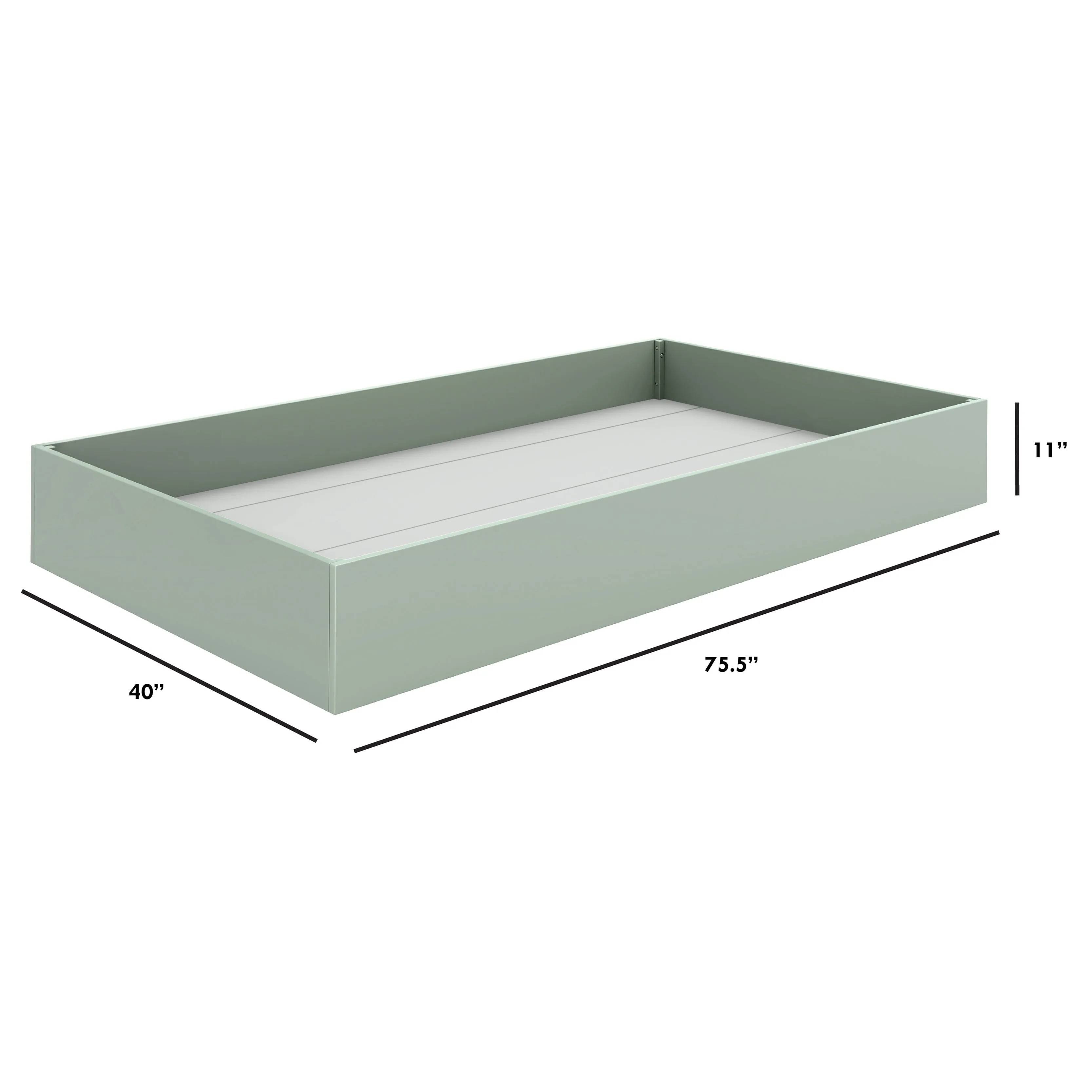 Universal Twin Storage Trundle Bed | Light Sage