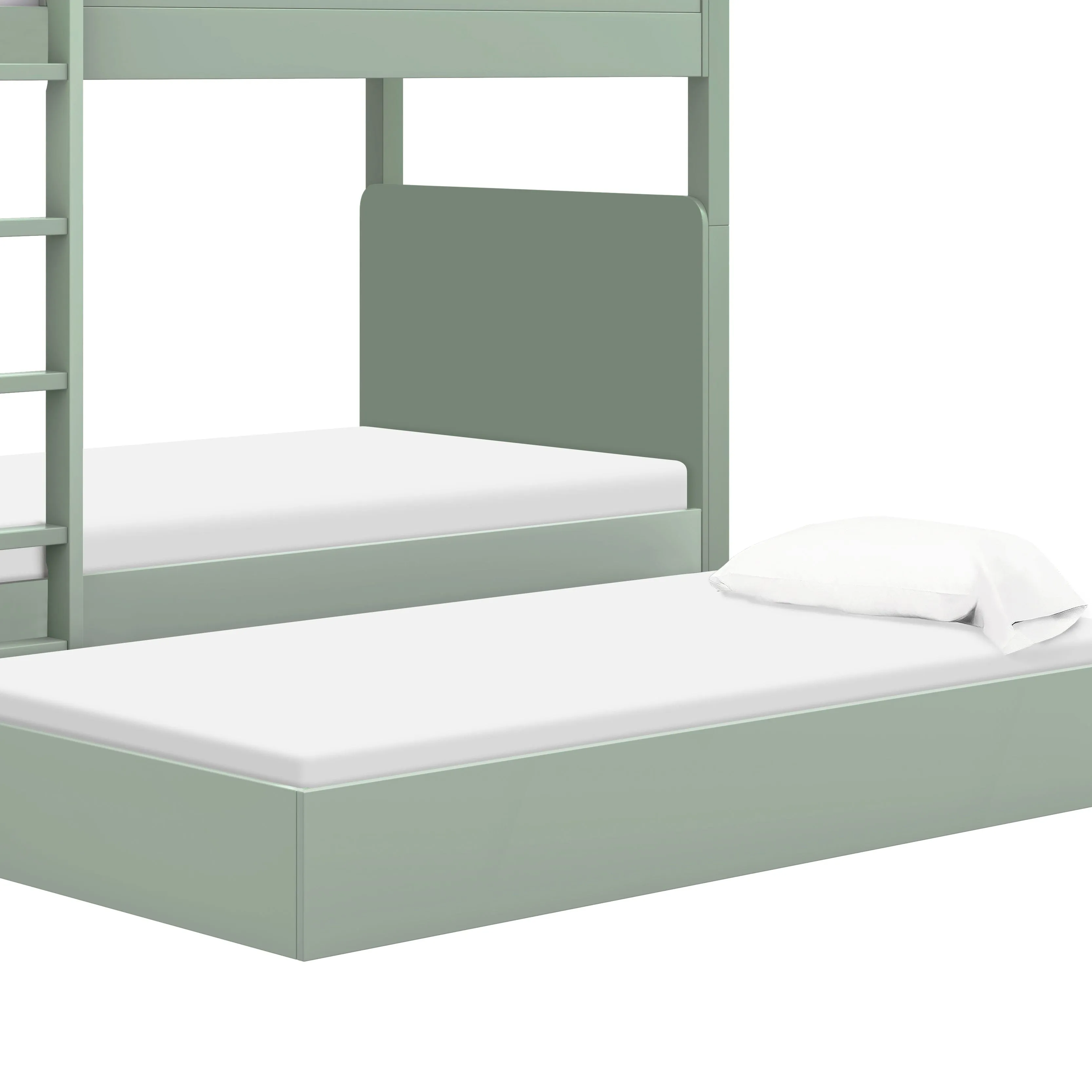 Universal Twin Storage Trundle Bed | Light Sage