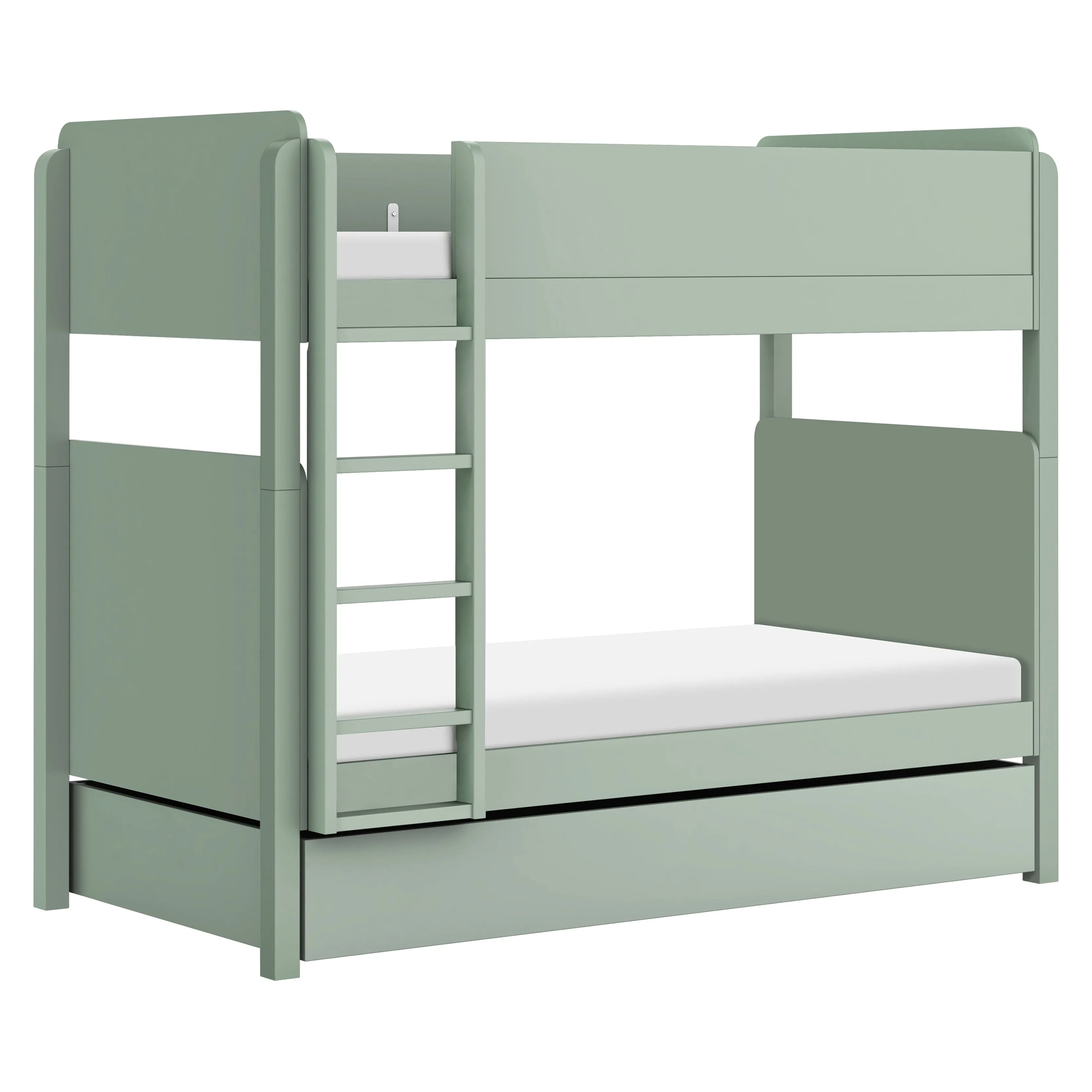Universal Twin Storage Trundle Bed | Light Sage