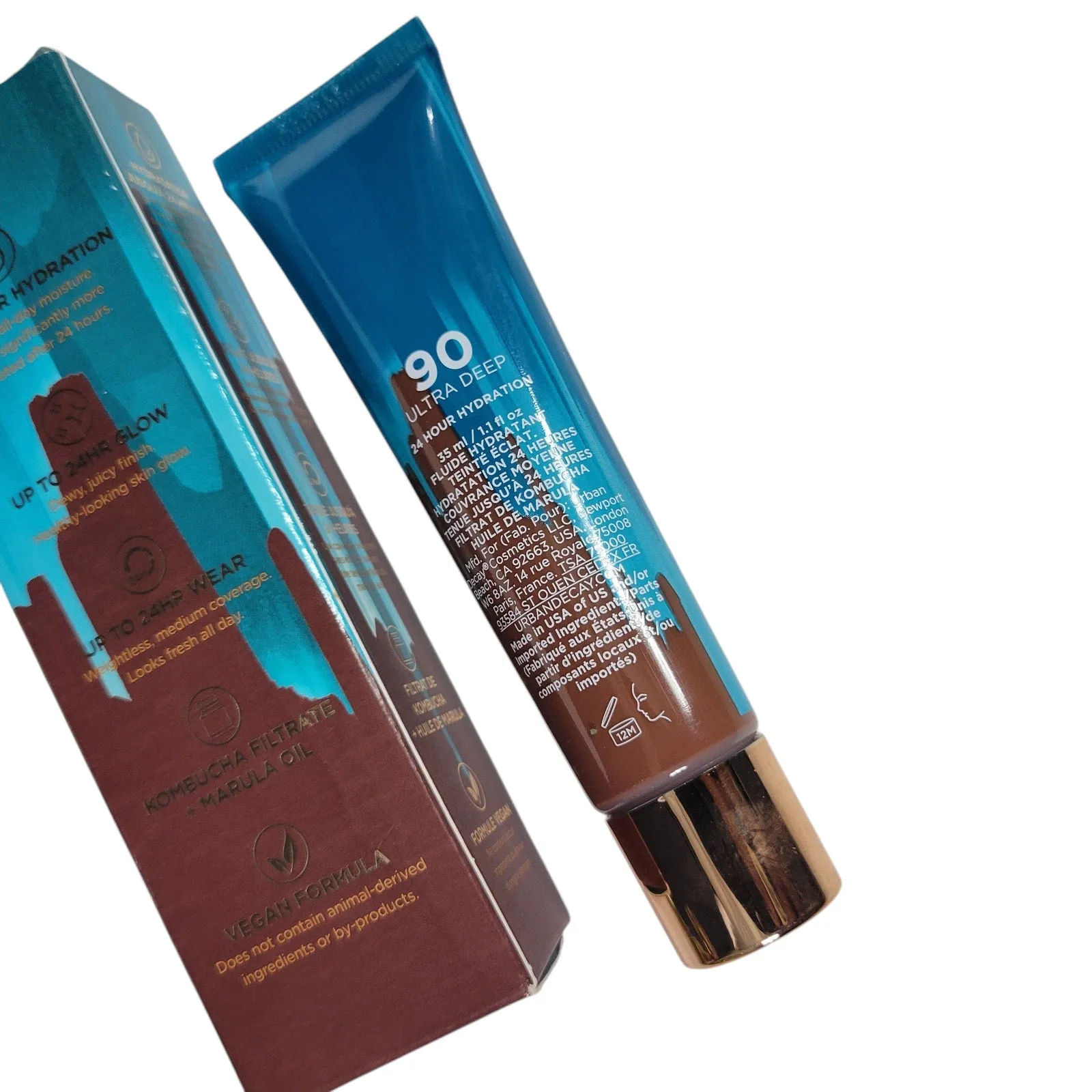 Urban Decay Hydromaniac Hydrating Dewy Foundation 90 Ultra Deep Medium Coverage Glowy
