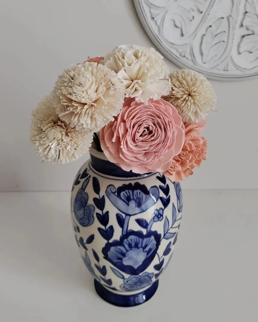 Volga Sholapith DIY Flower Bunch | Vase Not Included | 11 Flower Heads