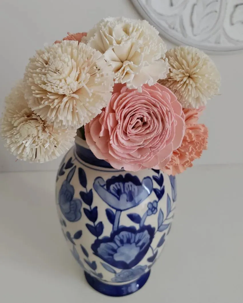 Volga Sholapith DIY Flower Bunch | Vase Not Included | 11 Flower Heads